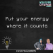 Episode 2.01 podcast art "put your energy where it counts"